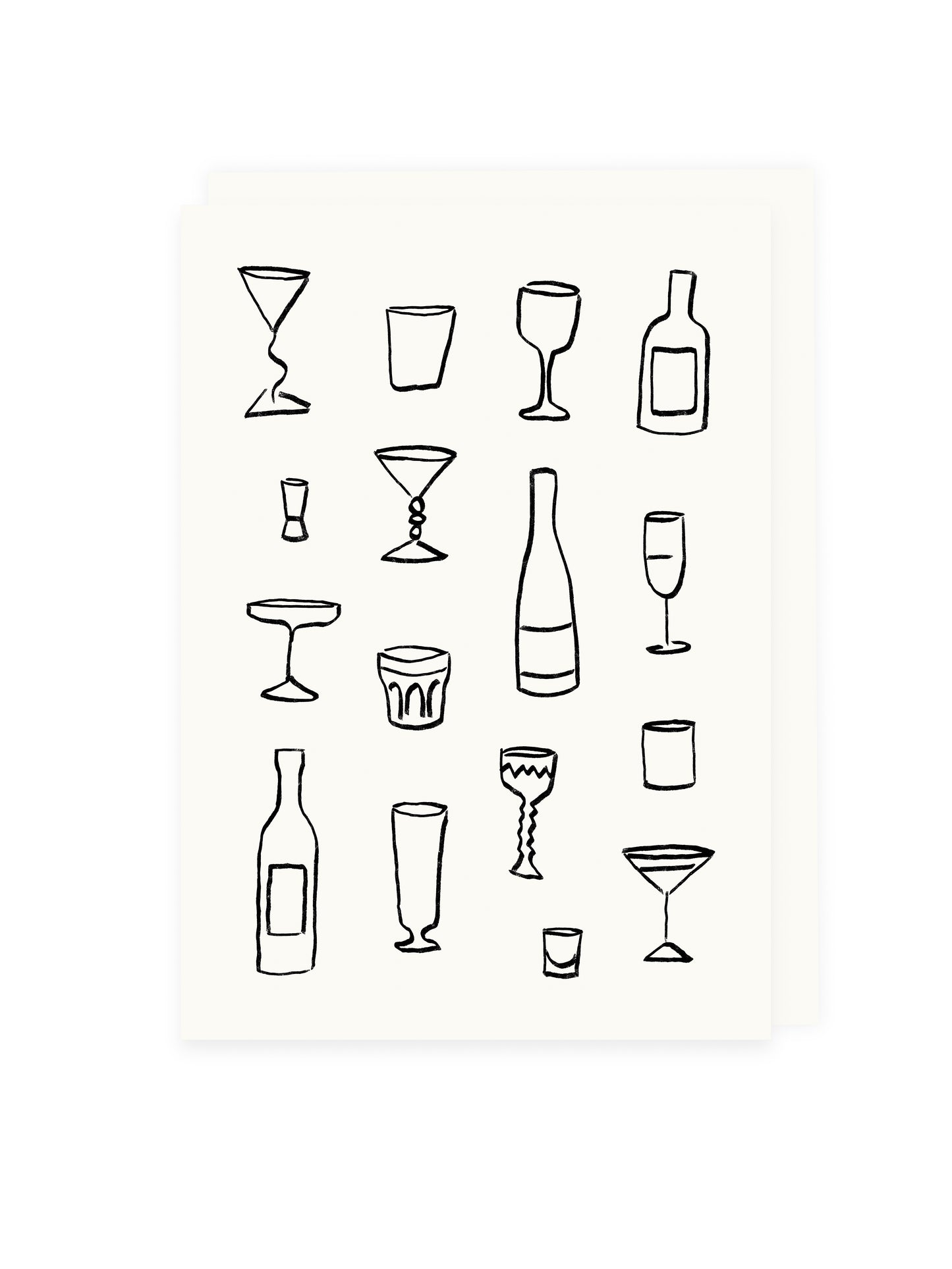 Folding card drinks (risography)