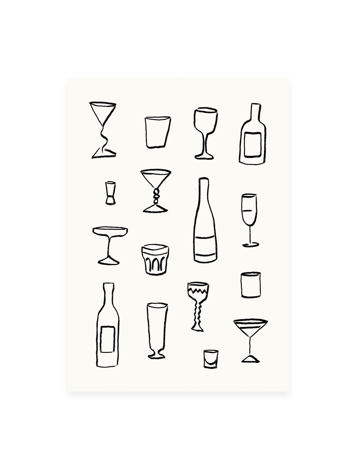 Postkarte Drinks (Risographie)