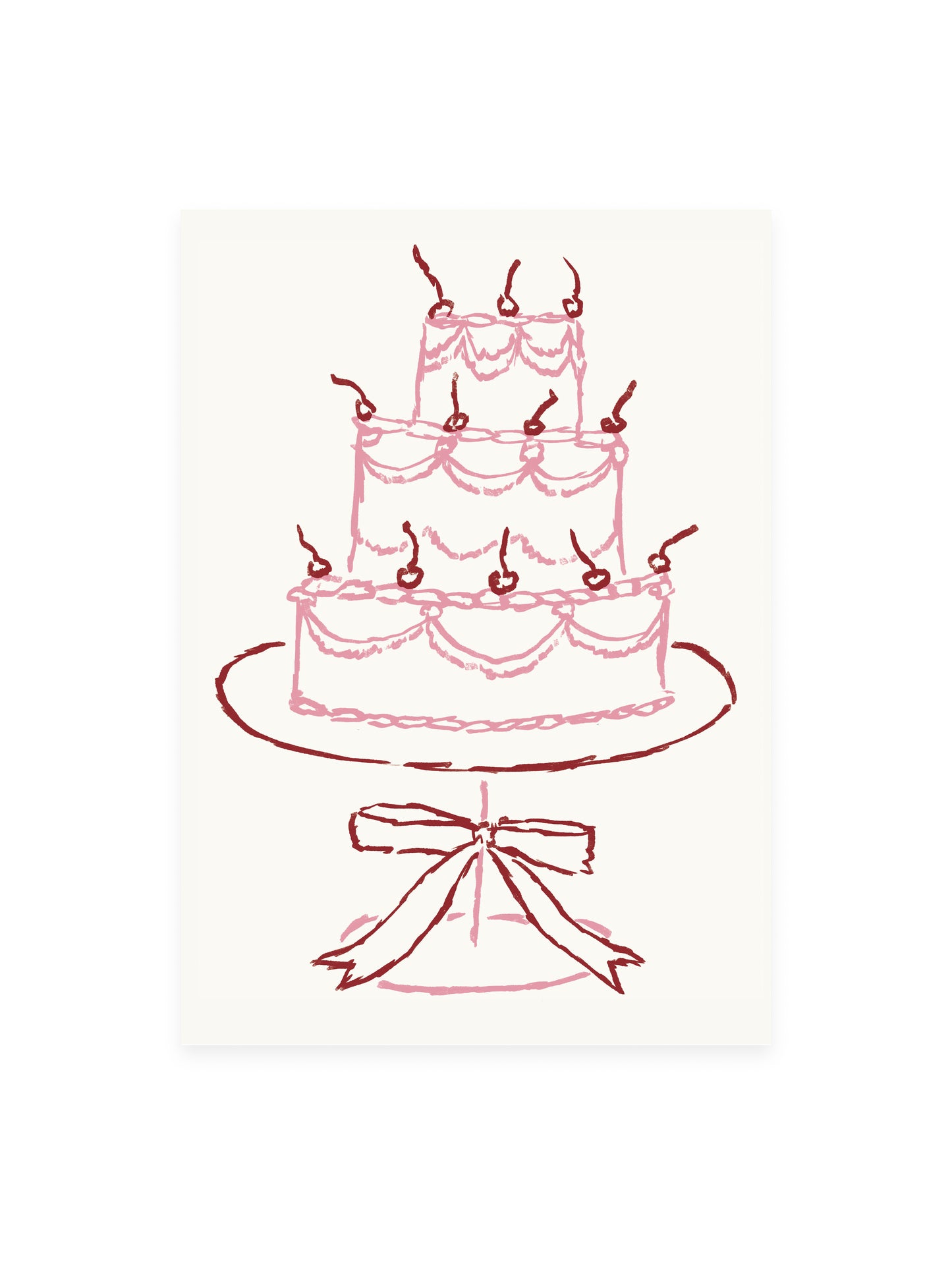 Postkarte Torte Pink (Risographie)