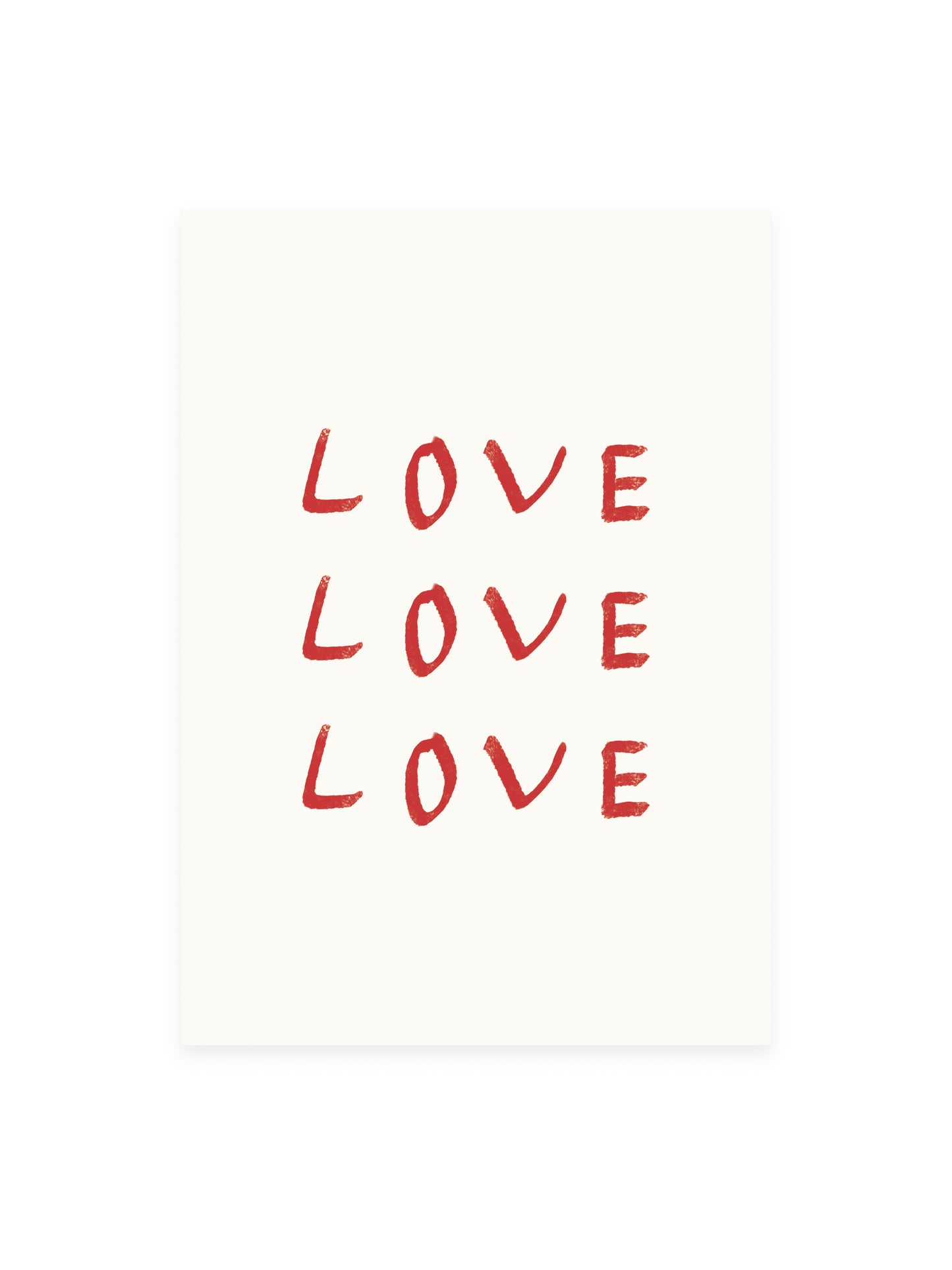 Postcard 'Love Love Love' (Risograph)