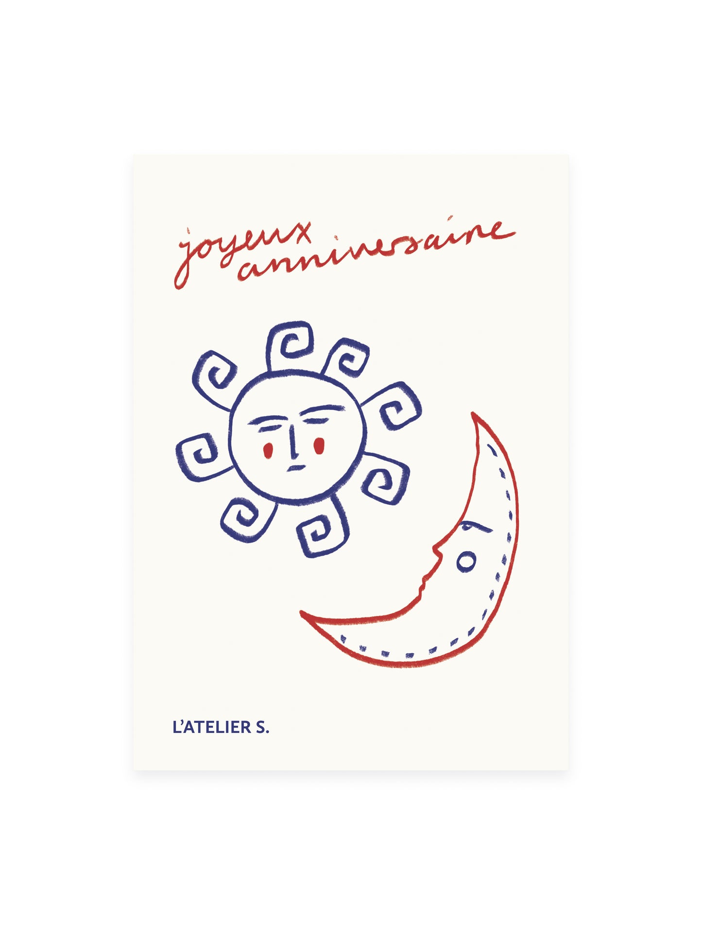Postcard 'joyeux anniversaire' (risography)