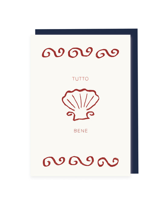 Klappkarte 'Tutto Bene' Shell (Risographie)