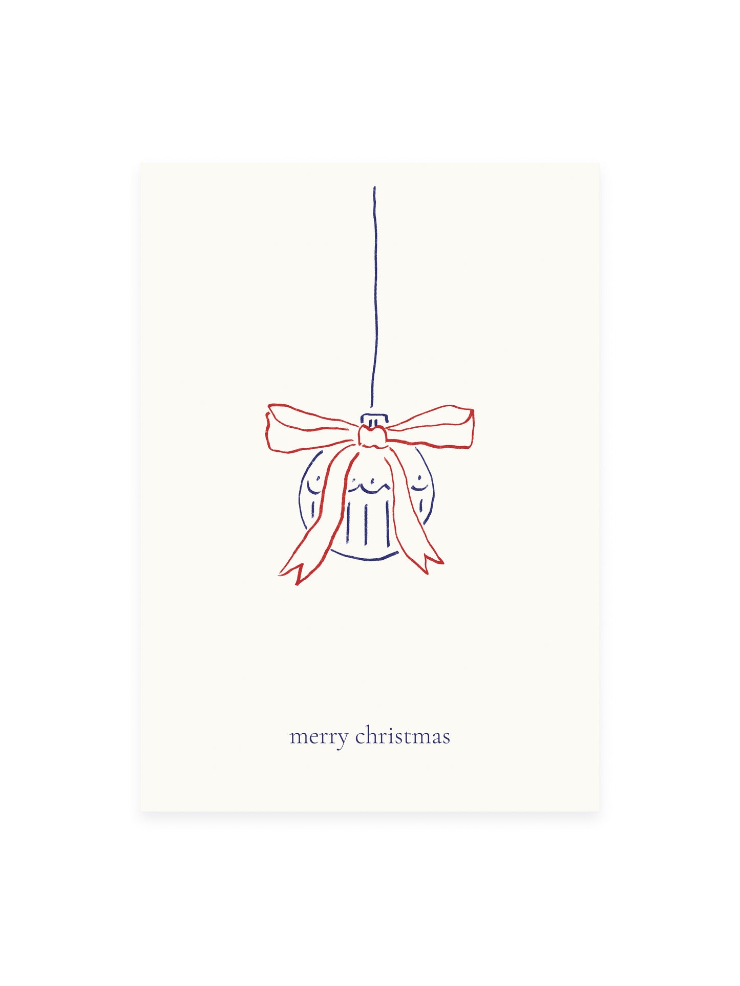 Postcard 'merry christmas' Christmas tree ball (risograph)