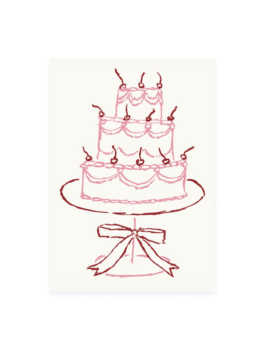 Postkarte Torte Pink (Risographie)
