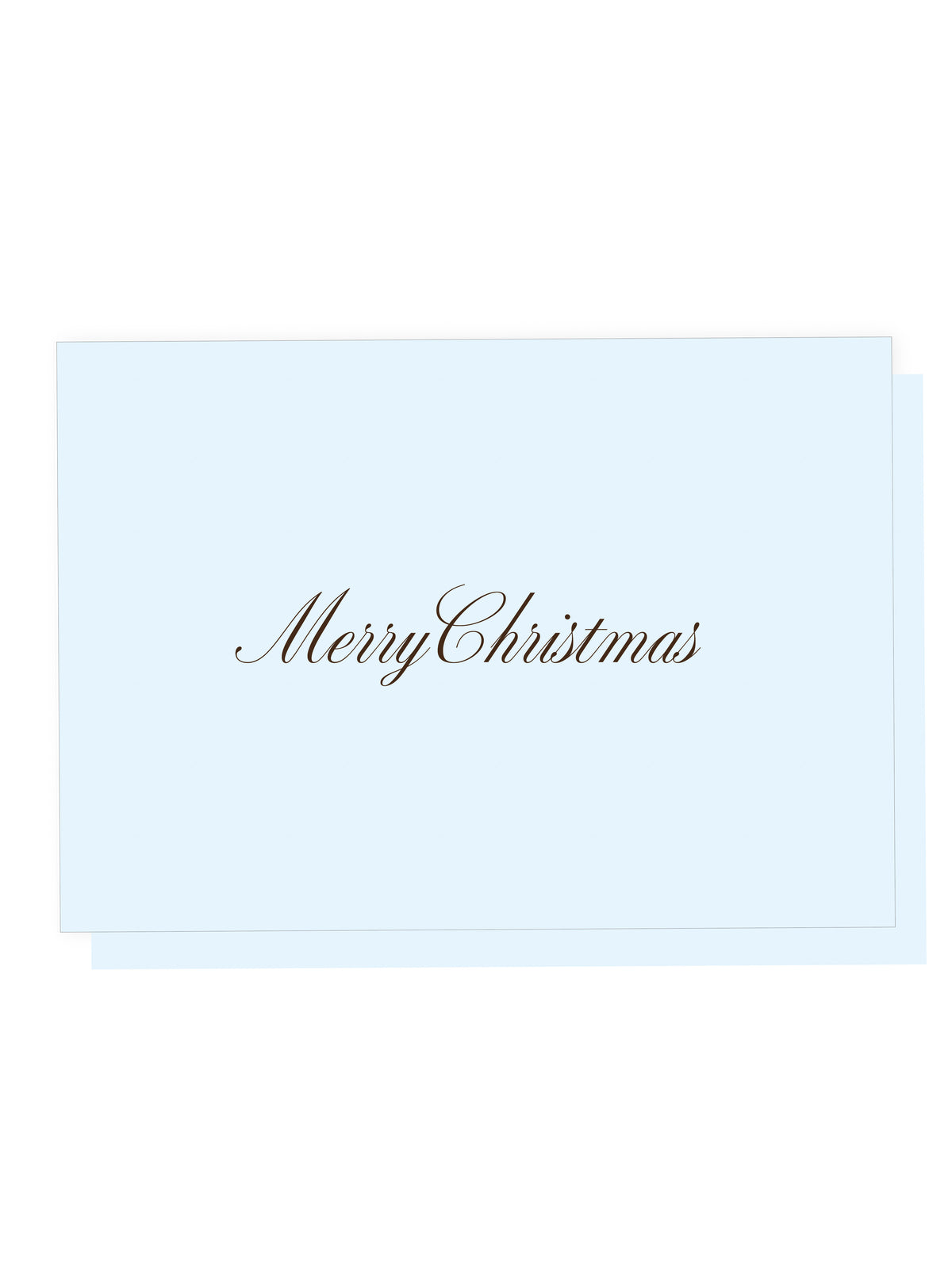 Folded card 'Merry Christmas' Blue Brown (Risograph)